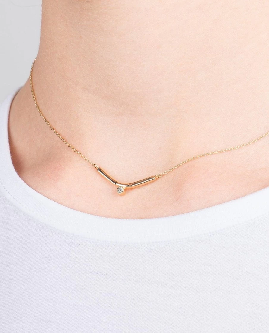M. Hisae White Diamond Vestra Necklace – Elegant Luxury Pendant for Women
