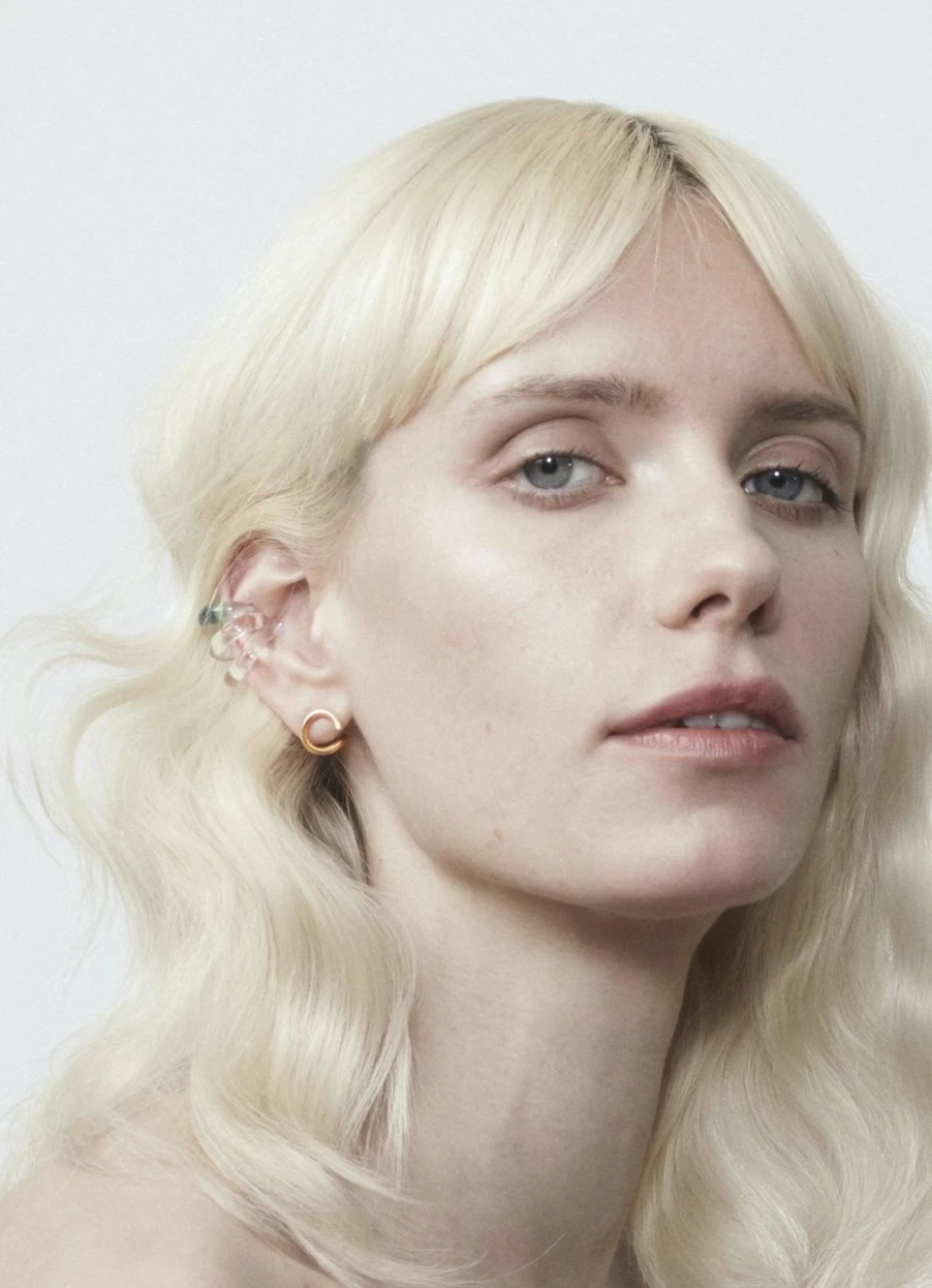 Annika Inez Billow Earcuff - Clear Acrylic Elegant Ear Cuff for Women