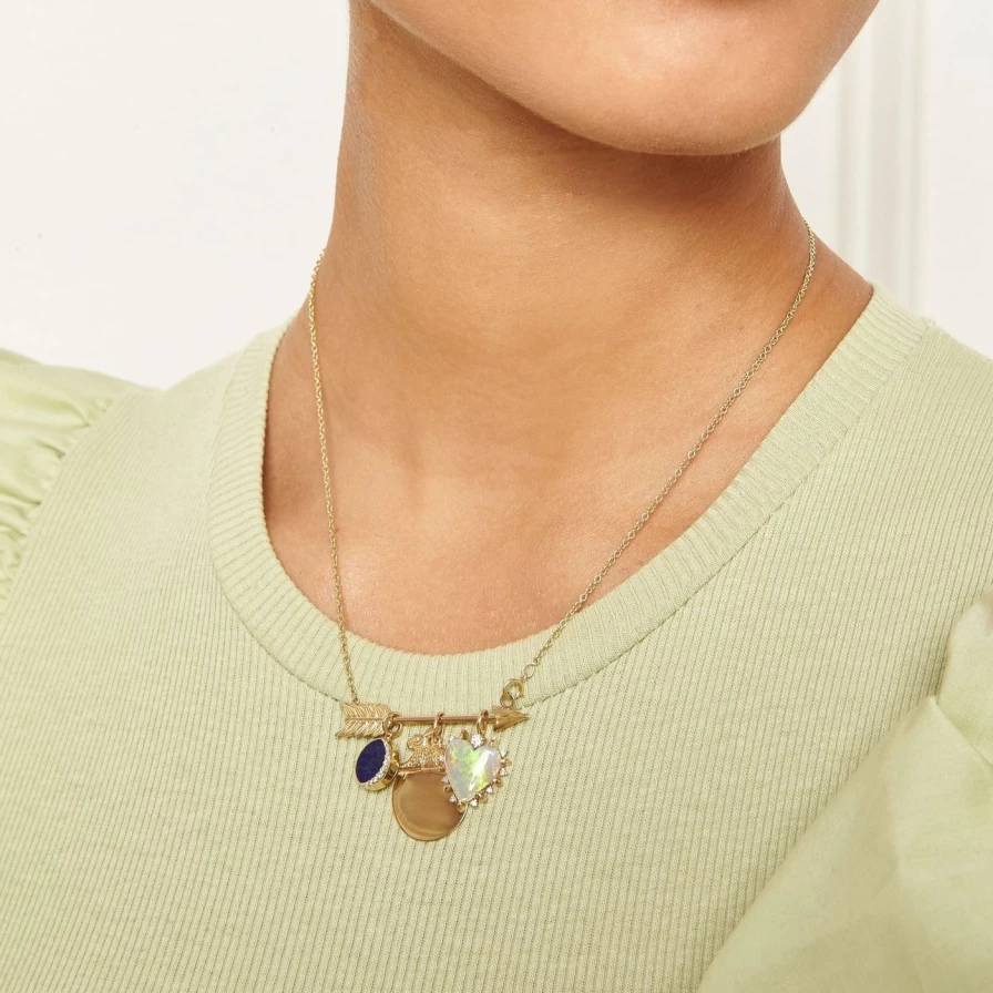 Kimberly Doyle Arrow Charm Holder Necklace - Elegant Sterling Silver Pendant Jewelry for Women