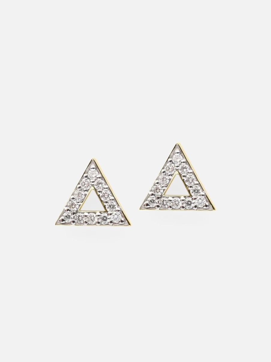 Noor Shamma Sterling Silver Troika Studs Earrings - Minimalist Geometric Studs for Women