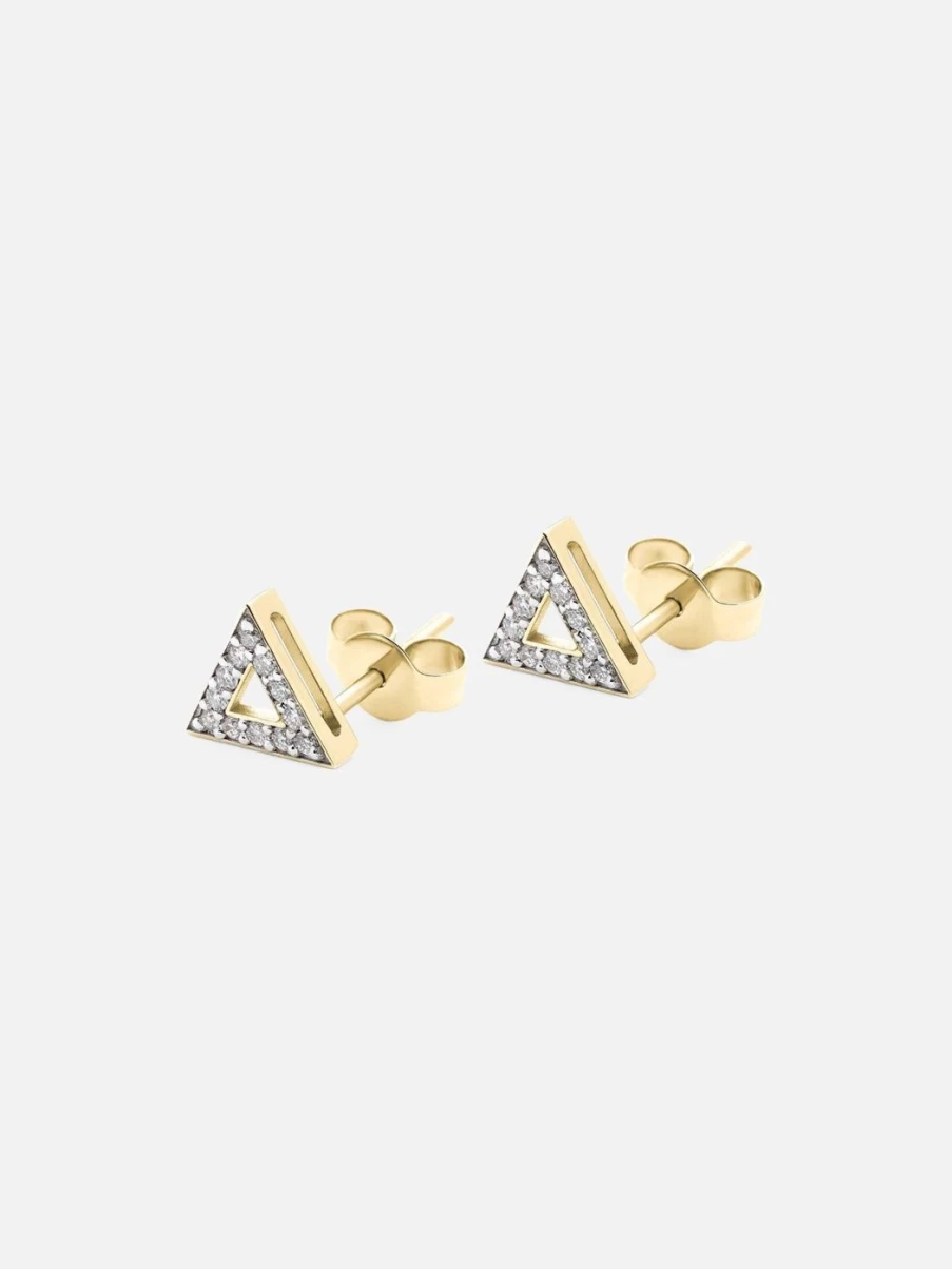 Noor Shamma Sterling Silver Troika Studs Earrings - Minimalist Geometric Studs for Women