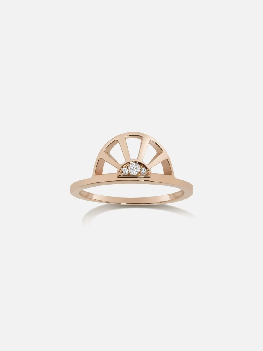 Selin Kent Helia Ring - Elegant Gold-Plated Stackable Ring for Women