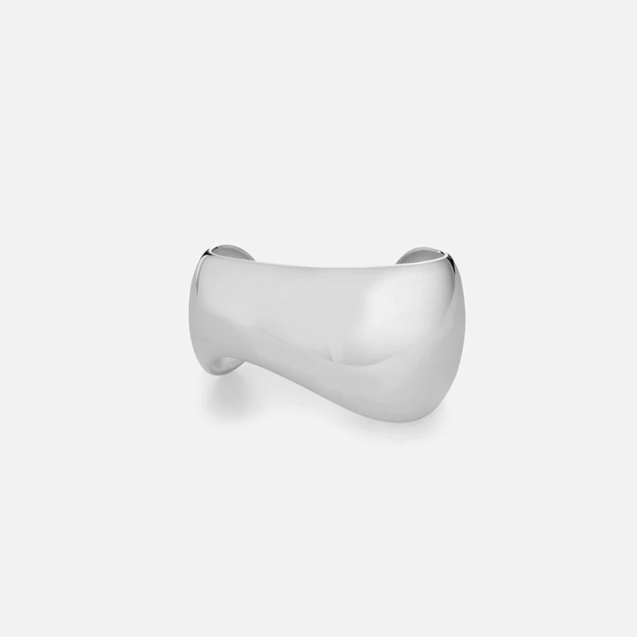AGMES Sterling Silver Jean Cuff Bracelet - Minimalist Silver Cuff Jewelry