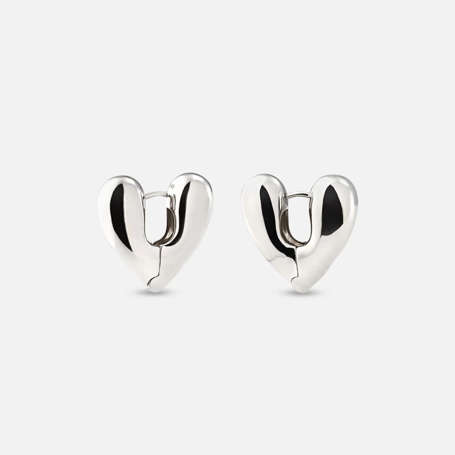Annika Inez Sterling Silver Heart Hoops Earrings - Small Hoop Earrings for Women