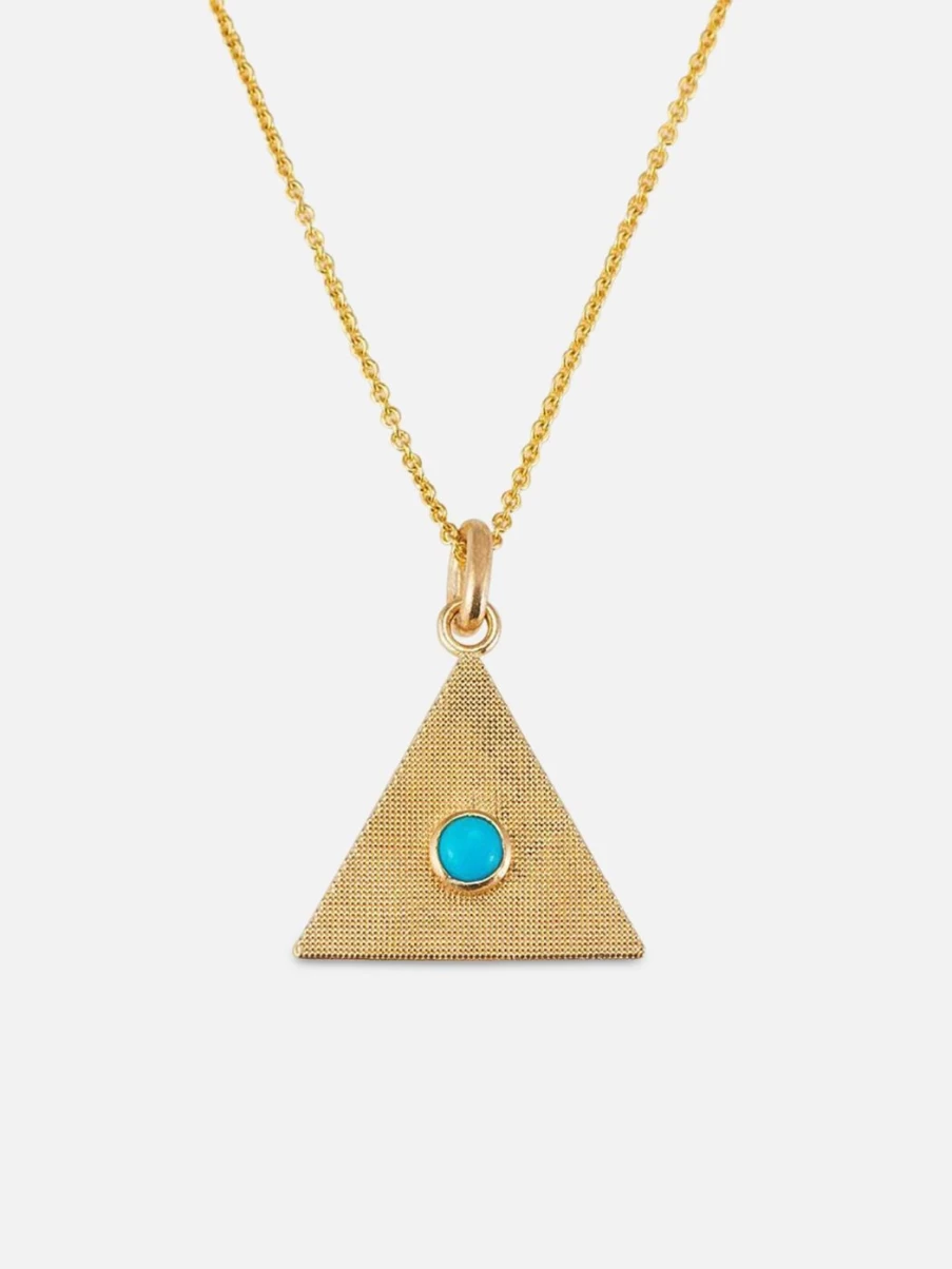 Alice Pierre Turquoise Sand Triangle Pendant Necklace - Boho Chic Jewelry for Women