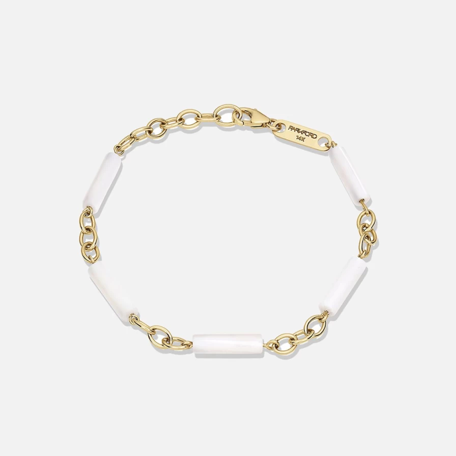 ParkFord Palace Bead Bracelet with Genuine Mother of Pearl for Women - Elegant Handmade Jewelry Gift