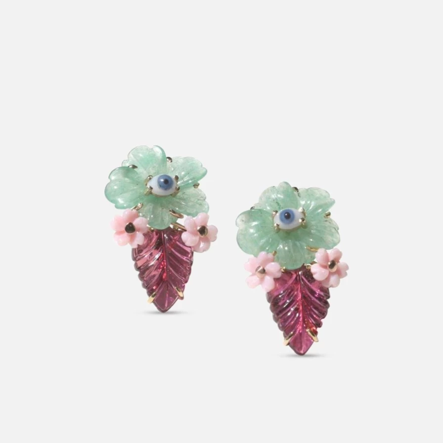 "Kimberly Doyle Uncanny Bloom Shell Earrings - Handcrafted Floral Design"