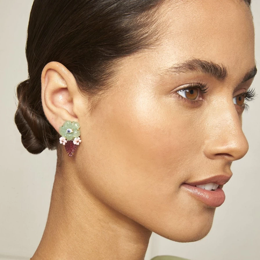 "Kimberly Doyle Uncanny Bloom Shell Earrings - Handcrafted Floral Design"