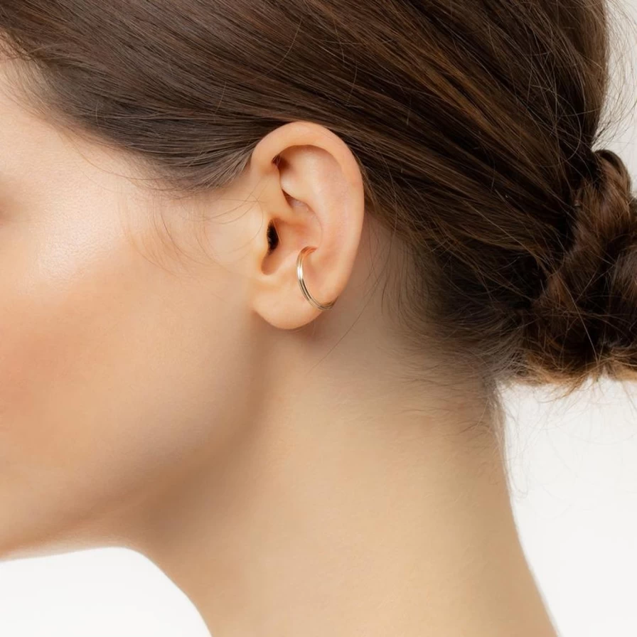 Hirotaka Large Dune Round Ear Cuff - Minimalist Boho Hoop Ear Cuff for Women