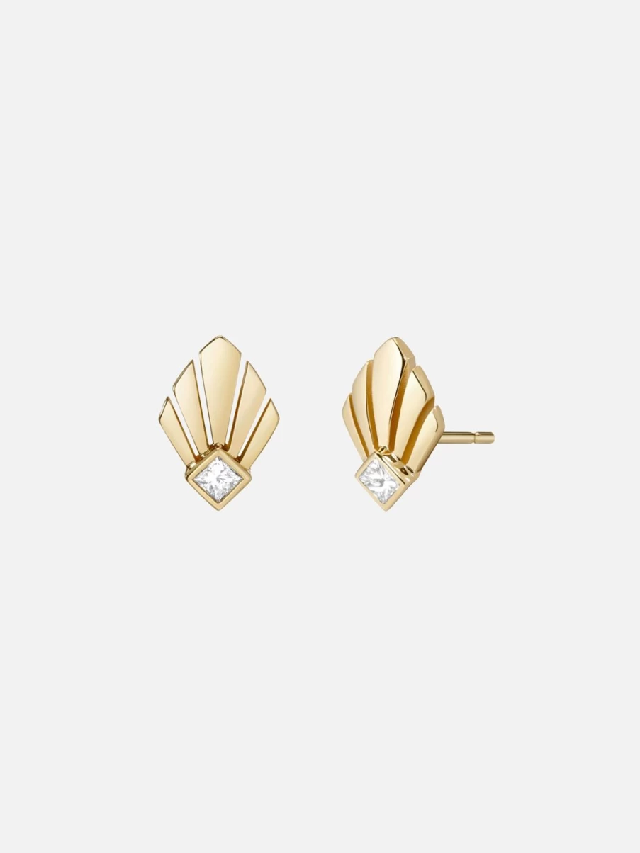 "Selin Kent Josephine Stud Earrings – Elegant Gold-Tone Studs for Women"