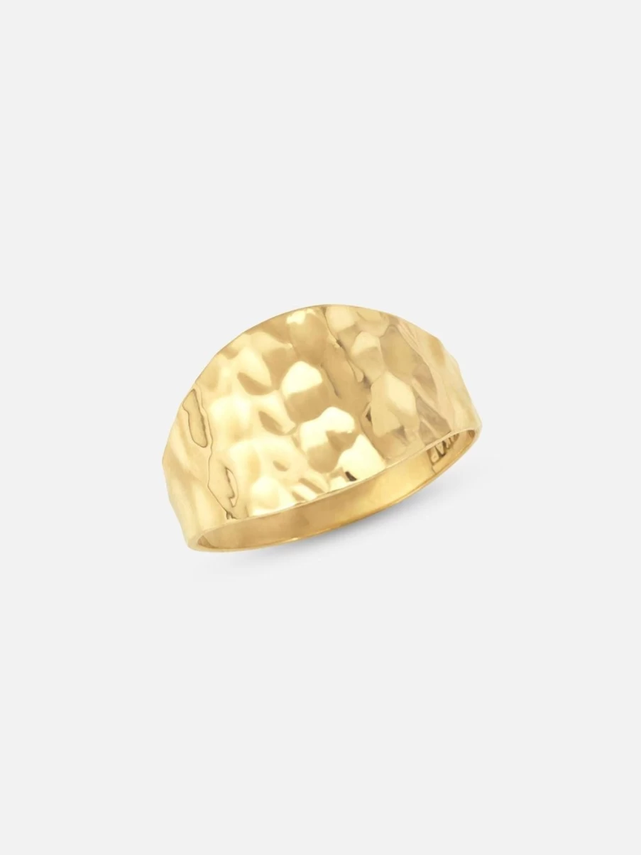 Alice Pierre Hammered Cigar Band Ring - Vintage Inspired Textured Metal Jewelry