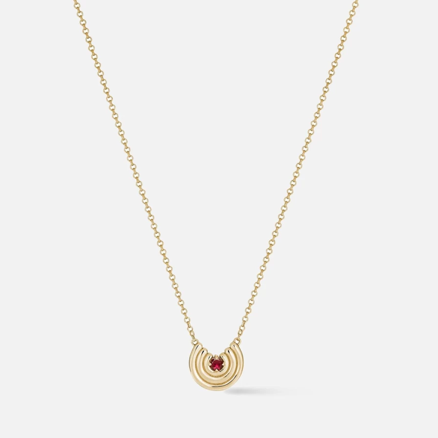 ParkFord Petite Revival Ruby Necklace - Elegant Gemstone Jewelry for Women