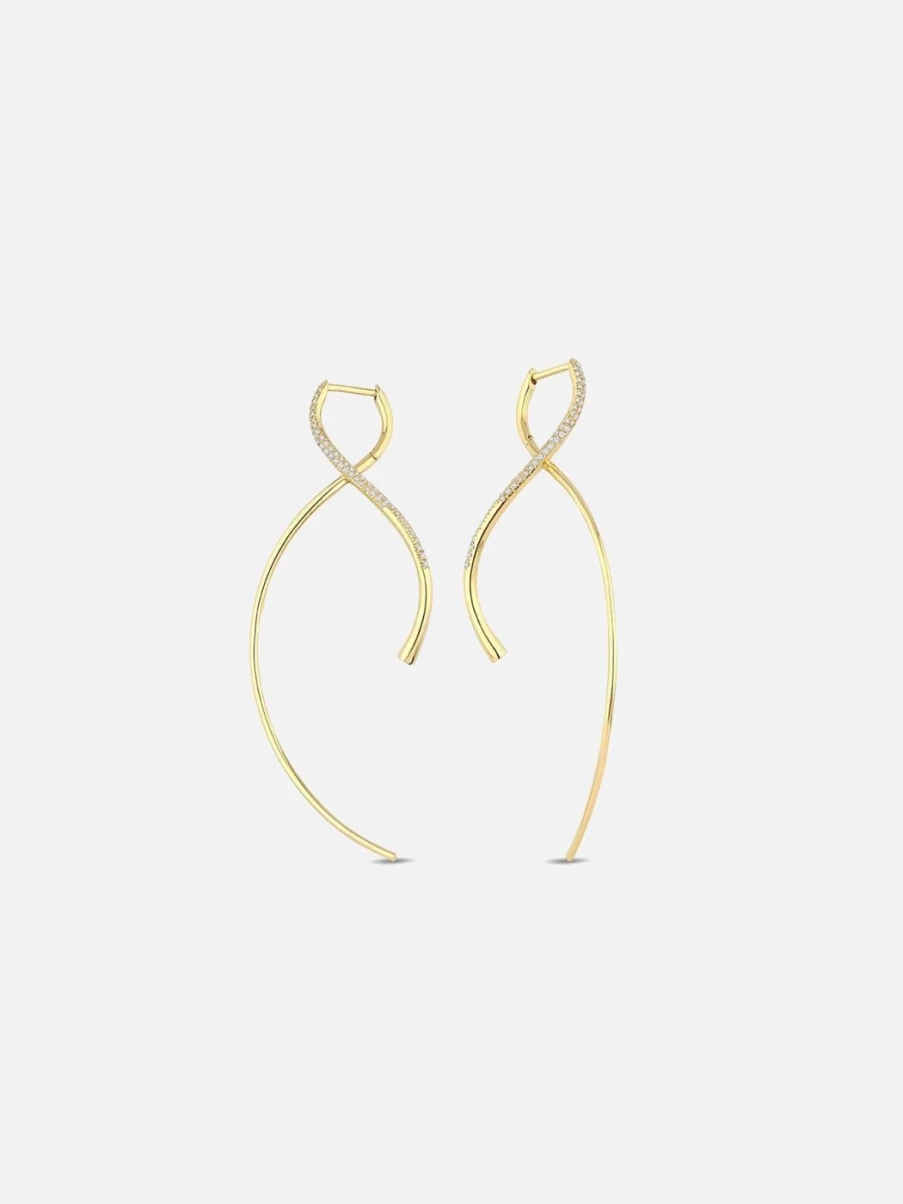 Kloto Diamond Helix Earrings – 14K Gold Hoop Earrings with Spiral Design