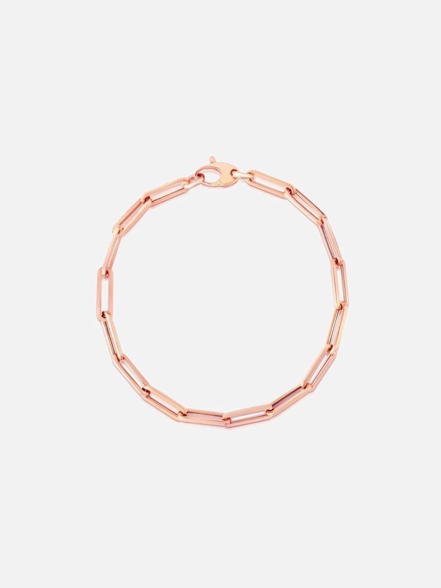 Noor Shamma Rose Gold Paper Clip Bracelet - Elegant Minimalist Jewelry