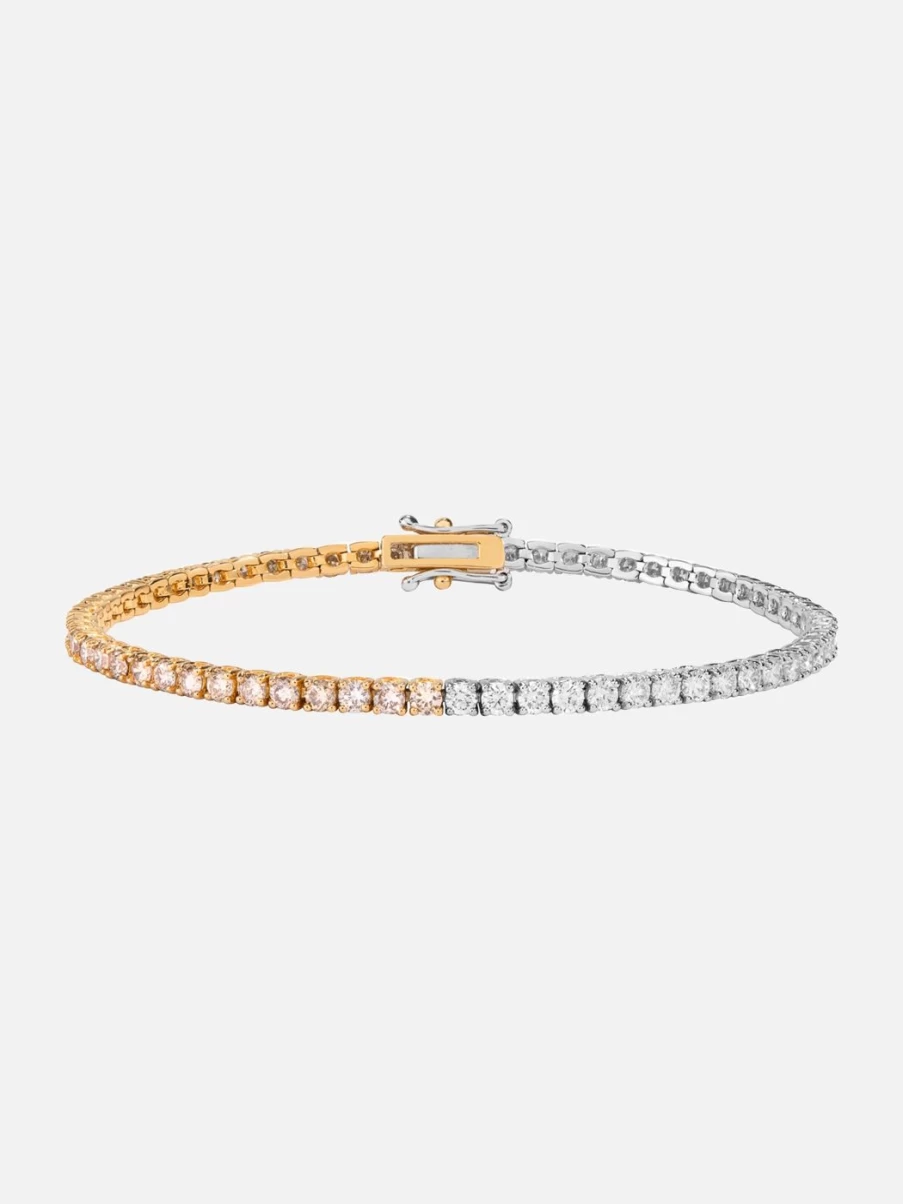 At Present Diamond Tennis Bracelet - Elegant Cognac Half Eternity Bracelet for Women
