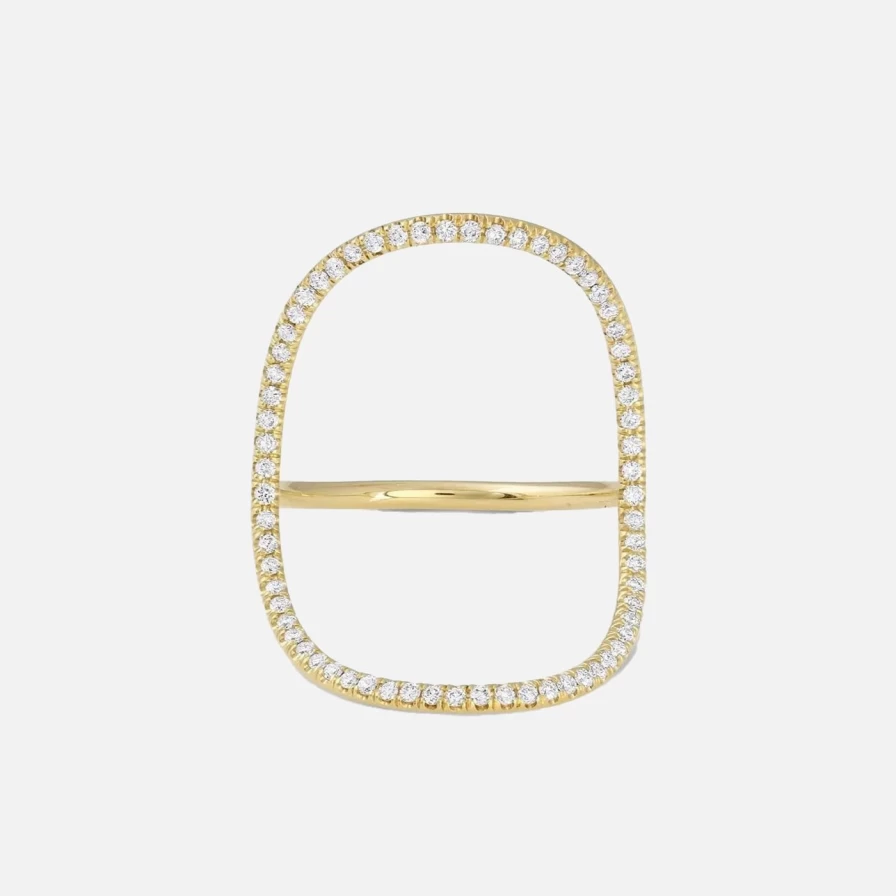 White Space Continuity Pavé Diamond Ring - Elegant Stackable Band