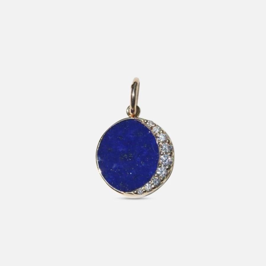 "Kimberly Doyle Blue Moon Pendant - Elegant Silver Necklace with Crescent Moon Charm"