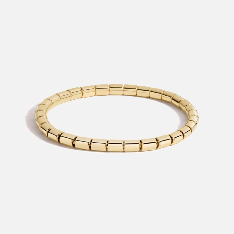 Selin Kent Maya Tubular Slip-On Bangle Bracelet for Women - Minimalist Gold Plated Cuff Jewelry