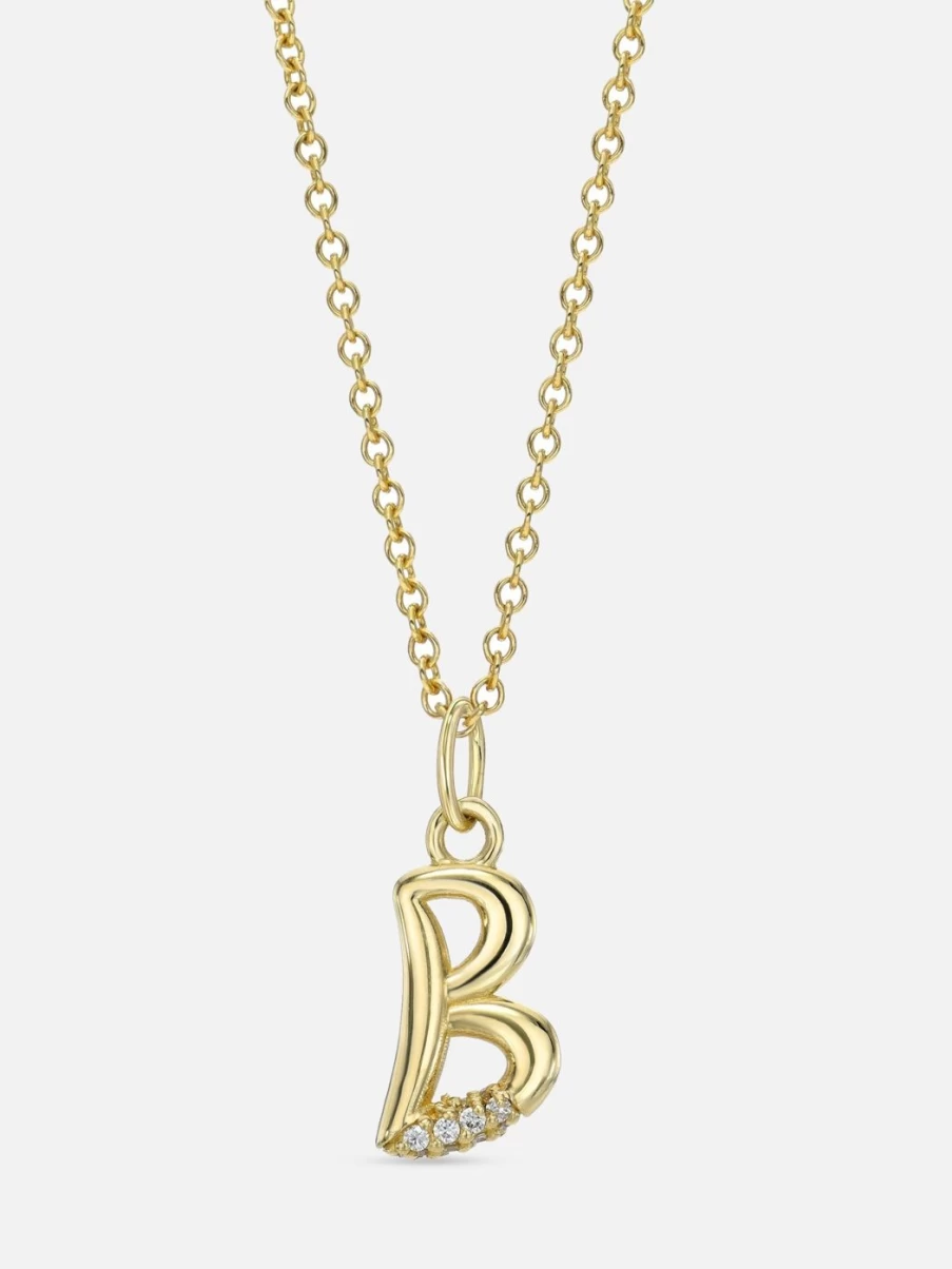 Stacy Nolan Diamond Alphabet Charm Necklace - Personalized Initial Pendant Jewelry