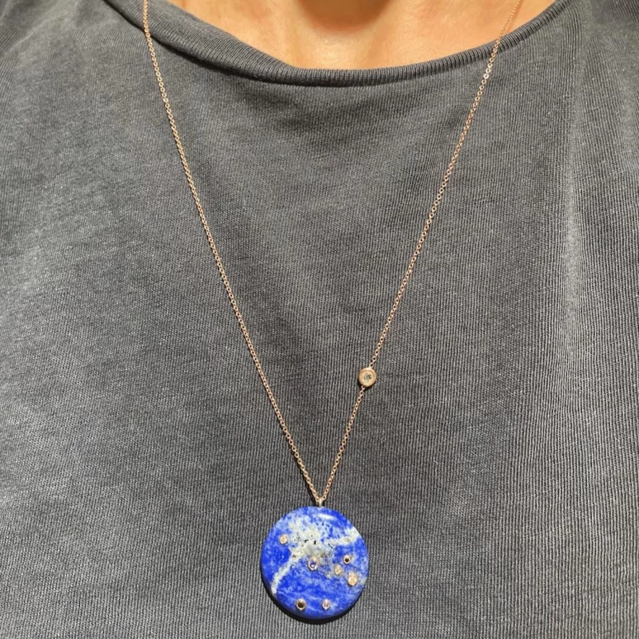 "Bleecker & Prince Lapis Constellation Necklace – Elegant Zodiac Jewelry"