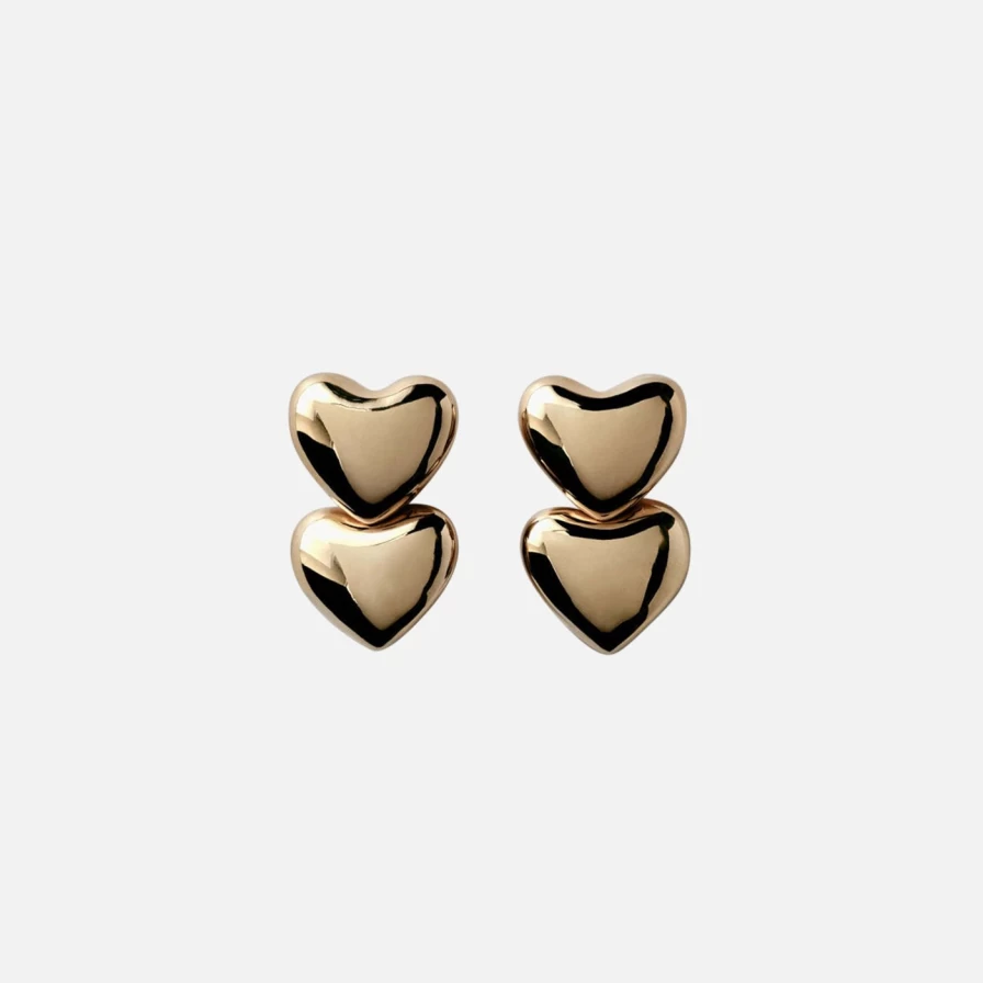 Annika Inez Gold Plated Dual Voluptuous Hoop Earrings for Women