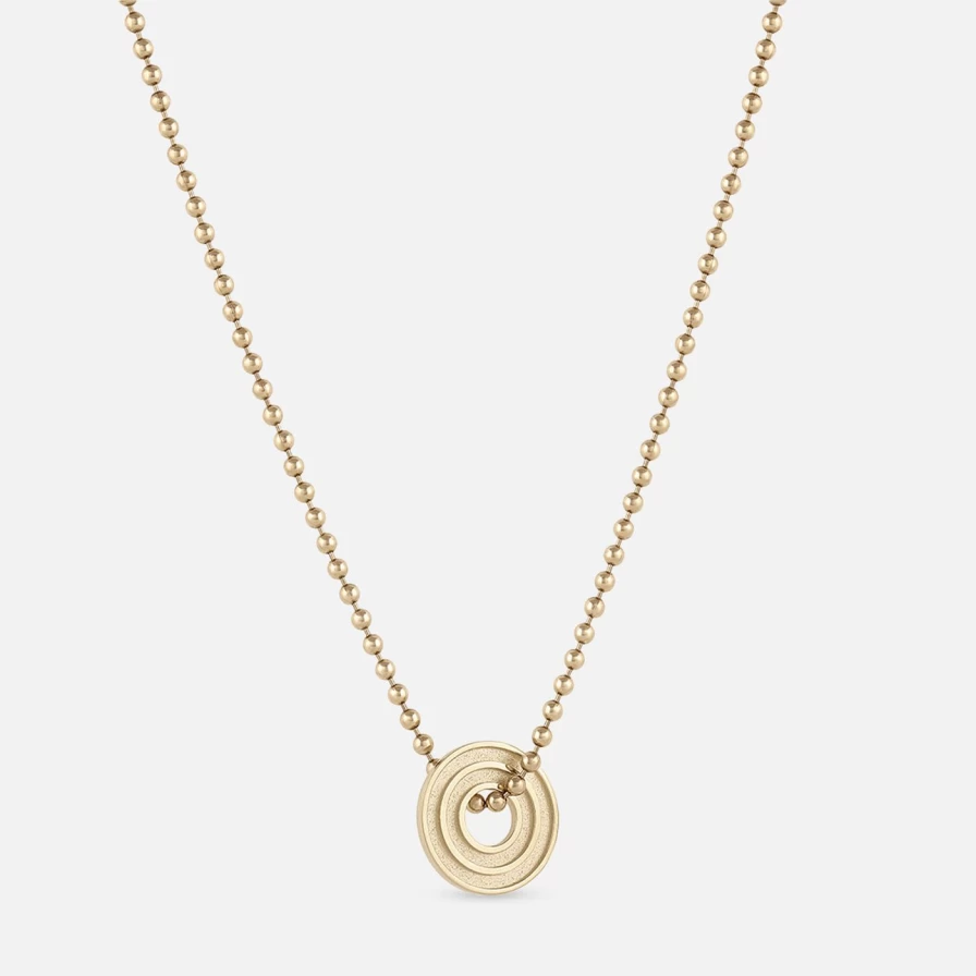 14K Yellow Gold Mini Cosmos Necklace | EMFLM Fine Jewelry Celestial Pendant