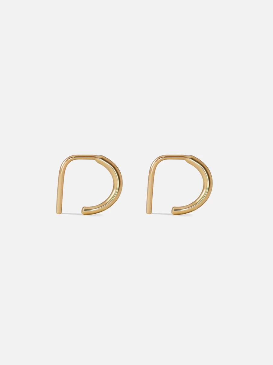 Labulgara Small Demi Hoop Earrings - Minimalist Gold Hoop Earrings for Women