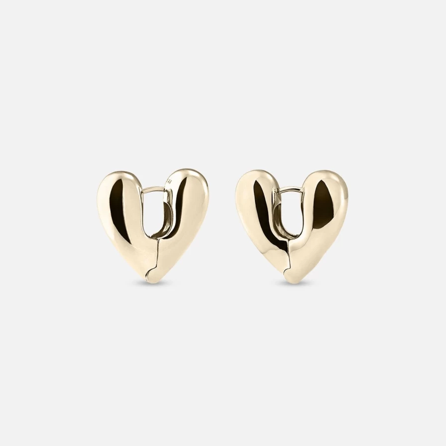 Annika Inez Gold Plated Heart Hoops Earrings - Small Hoop Earrings for Women