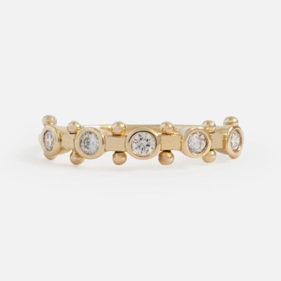 M. Hisae Koemi 5-Stone White Diamond Ring – Elegant Women's Jewelry