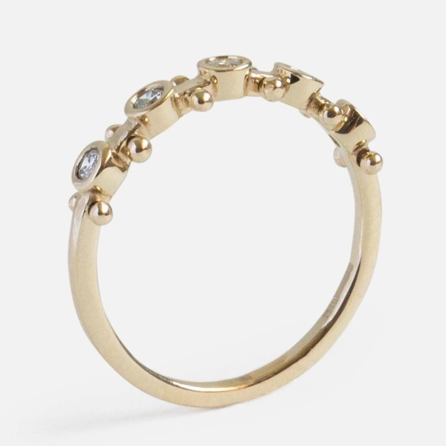 M. Hisae Koemi 5-Stone White Diamond Ring – Elegant Women's Jewelry