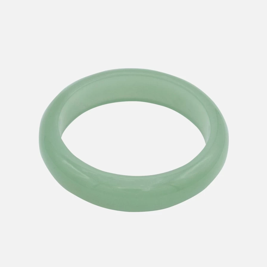 "Seree Green Jade Stone Bangle – Elegant Smoke Light Bracelet"