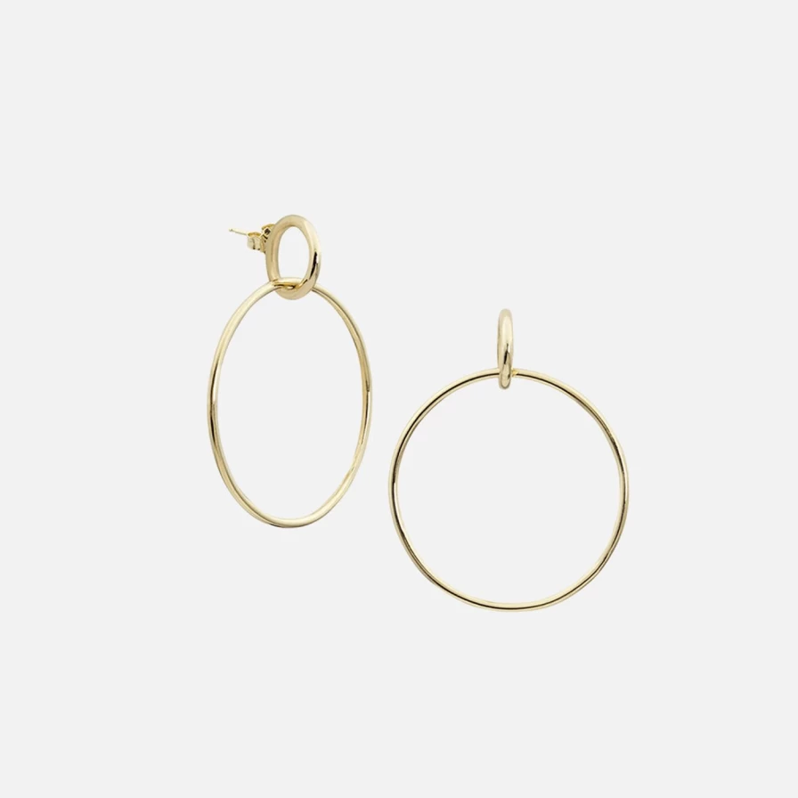 14K Yellow Gold Vita Hoops by White/Space - Elegant Hoop Earrings for Women