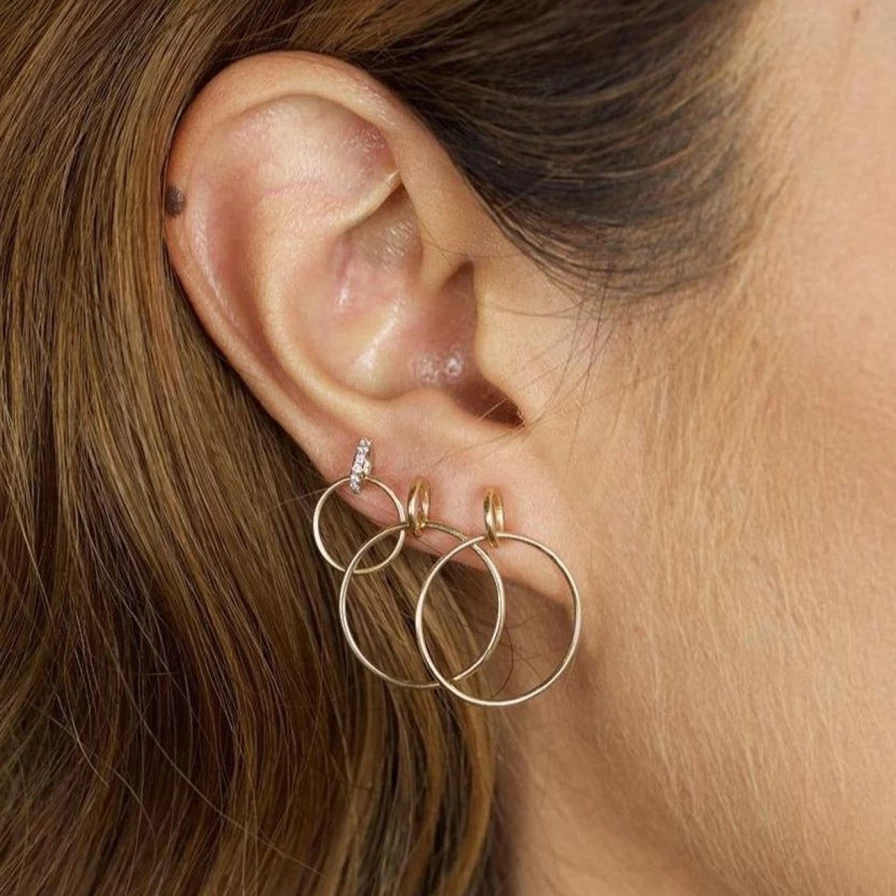 14K Yellow Gold Vita Hoops by White/Space - Elegant Hoop Earrings for Women