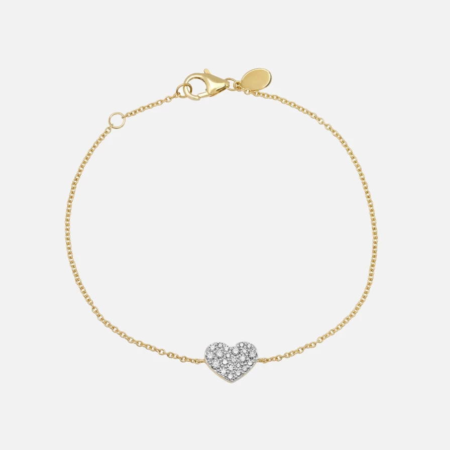 Eriness Diamond Heart Bracelet - Smushed Heart Design for Women