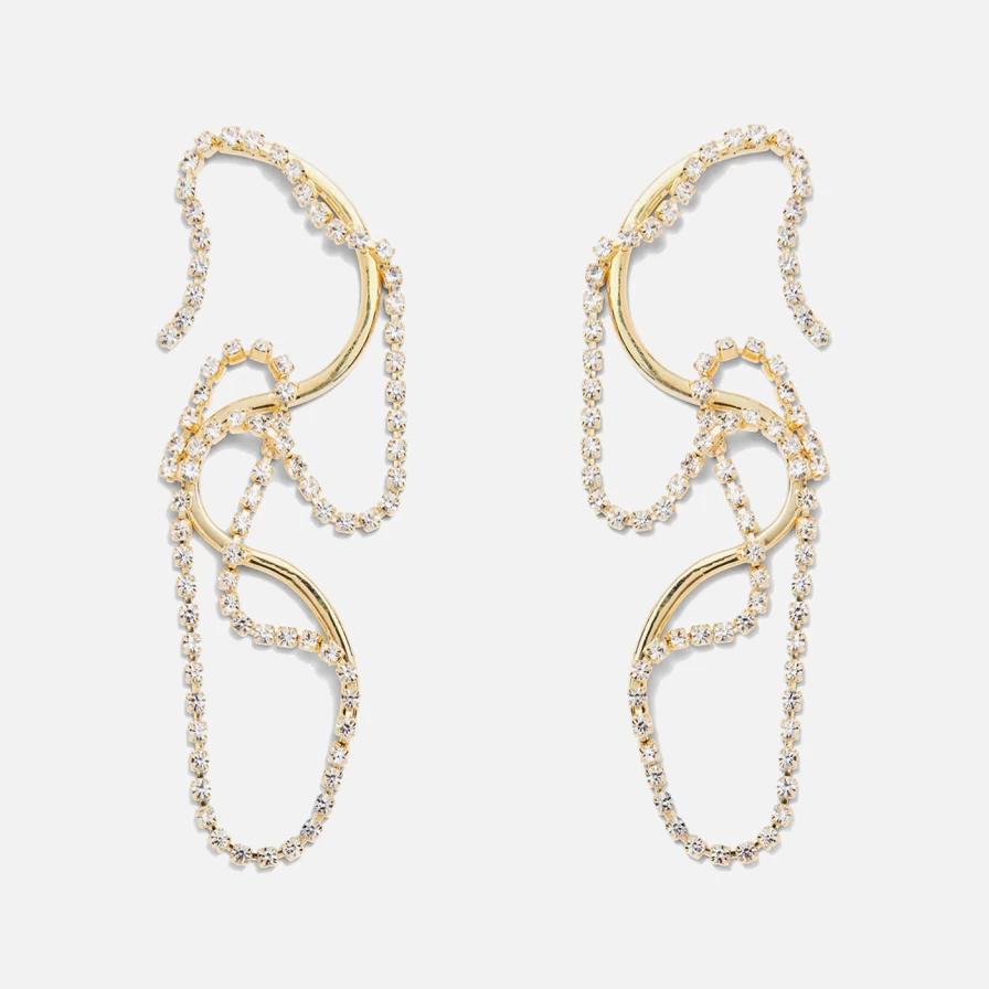 "Lady Grey Gold Scribble Earrings – Unique Handmade Doodle Design"