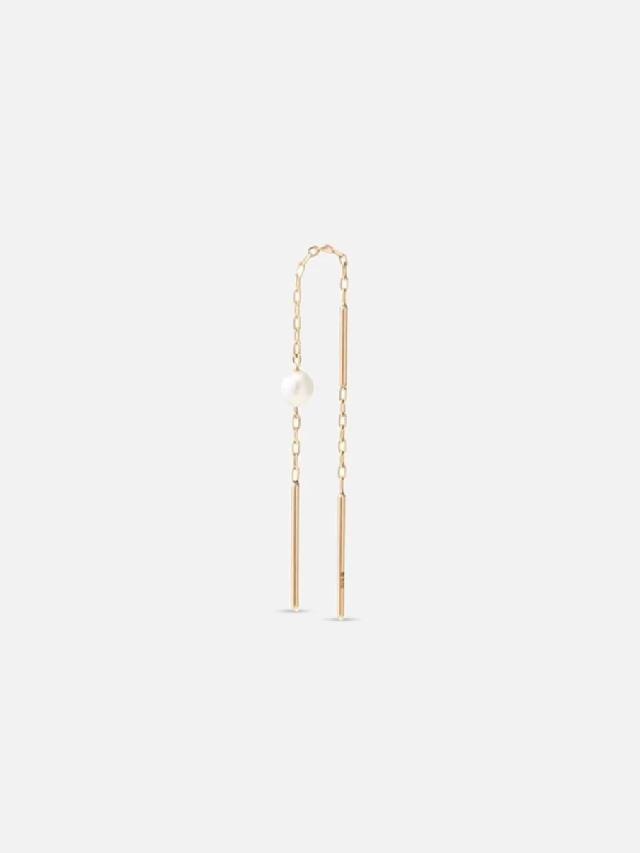 Hirotaka Pearl Toggle Chain Earrings - Elegant Dangle Hoop Earrings for Women