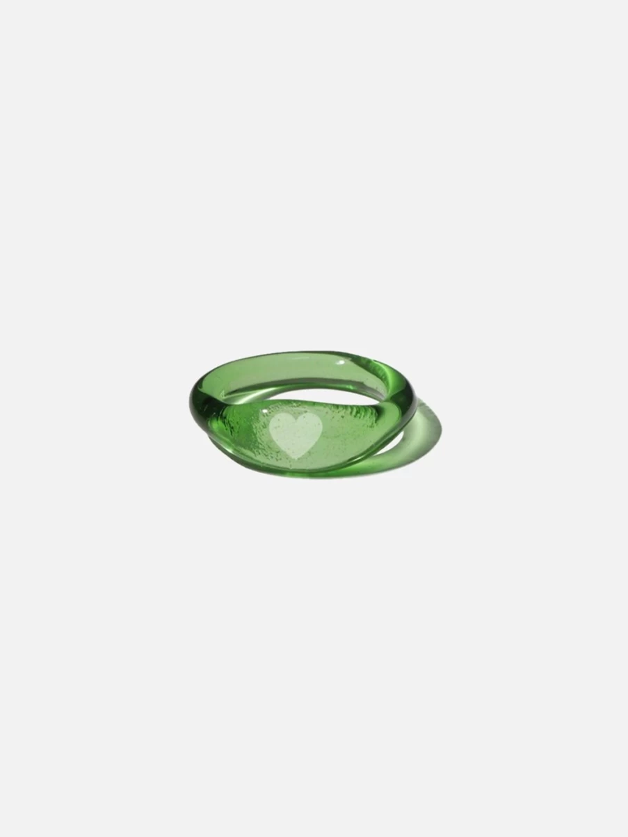CLED Heart Signet Ring - Sterling Silver Love Symbol Ring for Women & Men