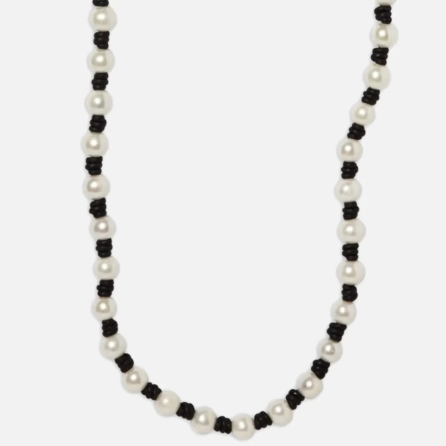 Joie DiGiovanni 10mm Pearl Knotted Leather Necklace with Tail – Elegant Long Necklace