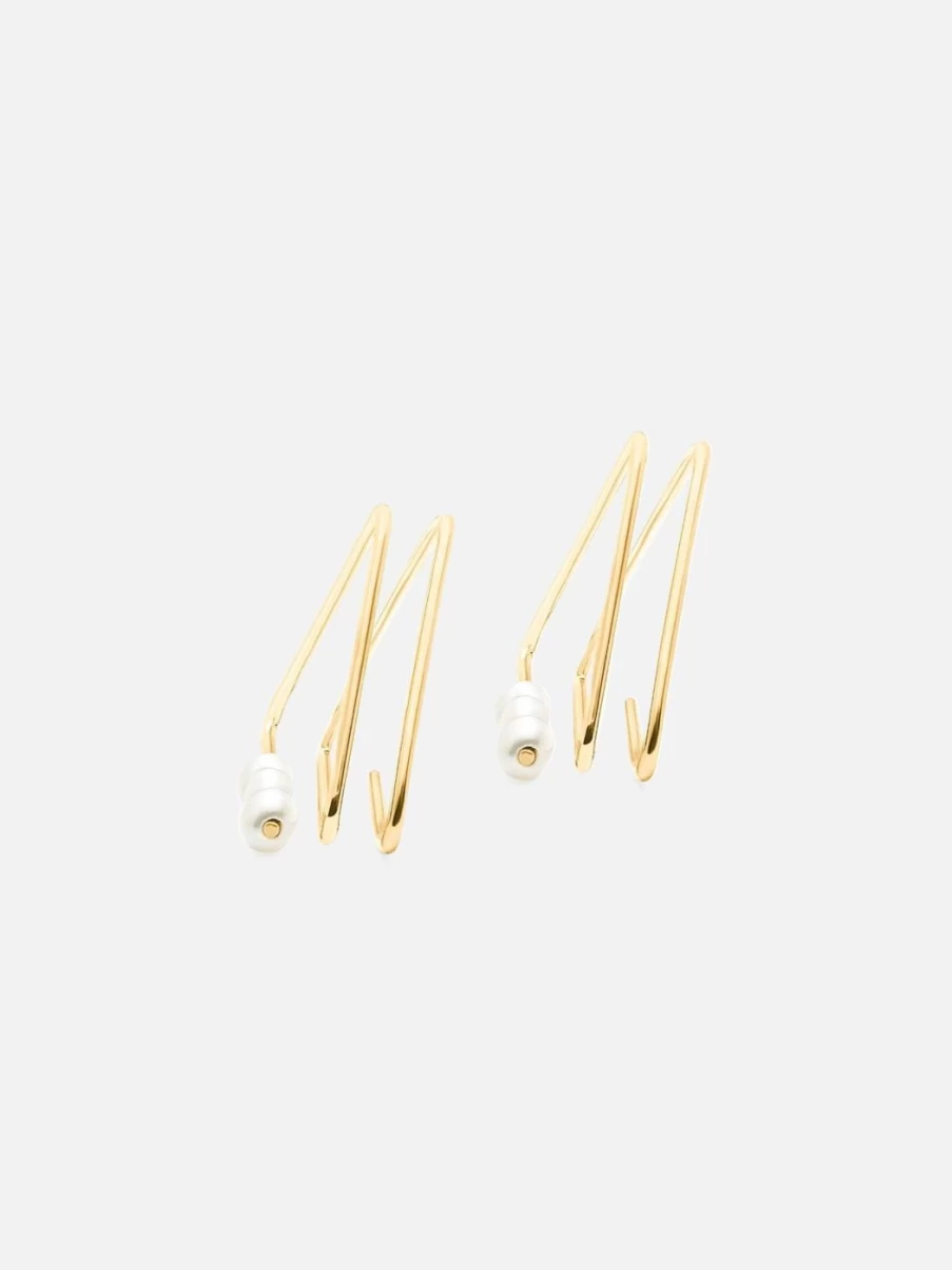 Noor Shamma Sterling Silver Troika Spiral Dangle Earrings for Women