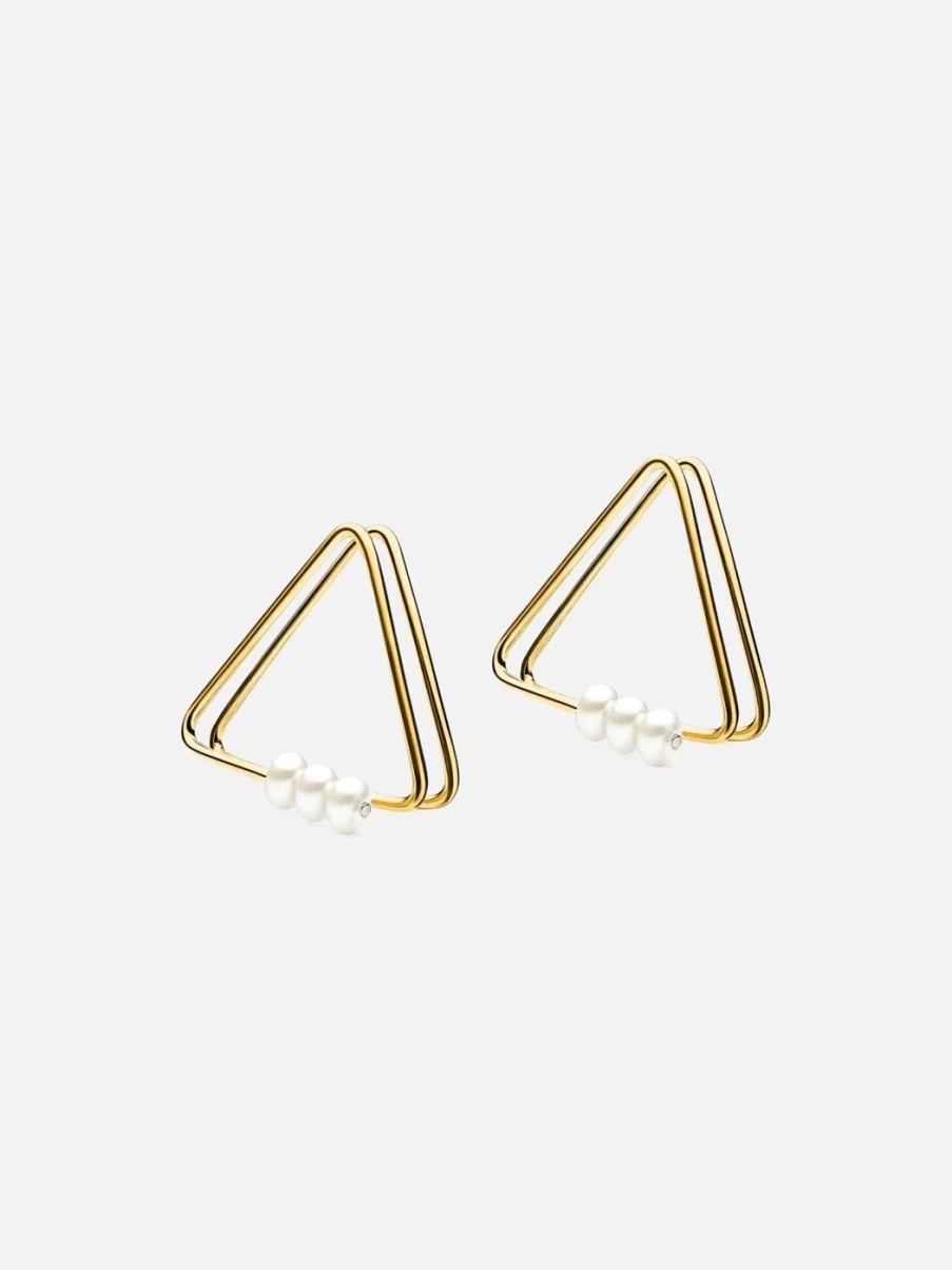 Noor Shamma Sterling Silver Troika Spiral Dangle Earrings for Women