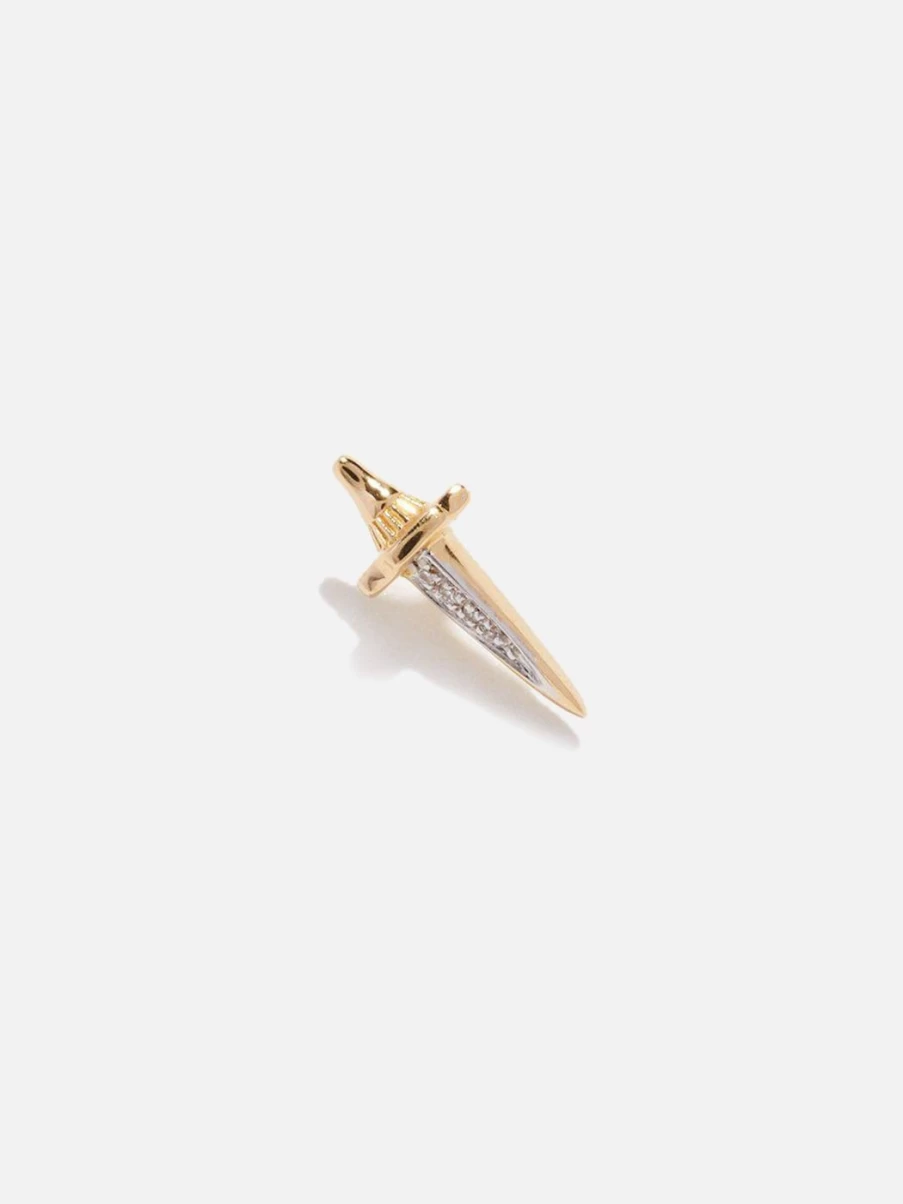 Pamela Love Dagger Pave Stud Earrings - Sterling Silver Rhinestone Accents