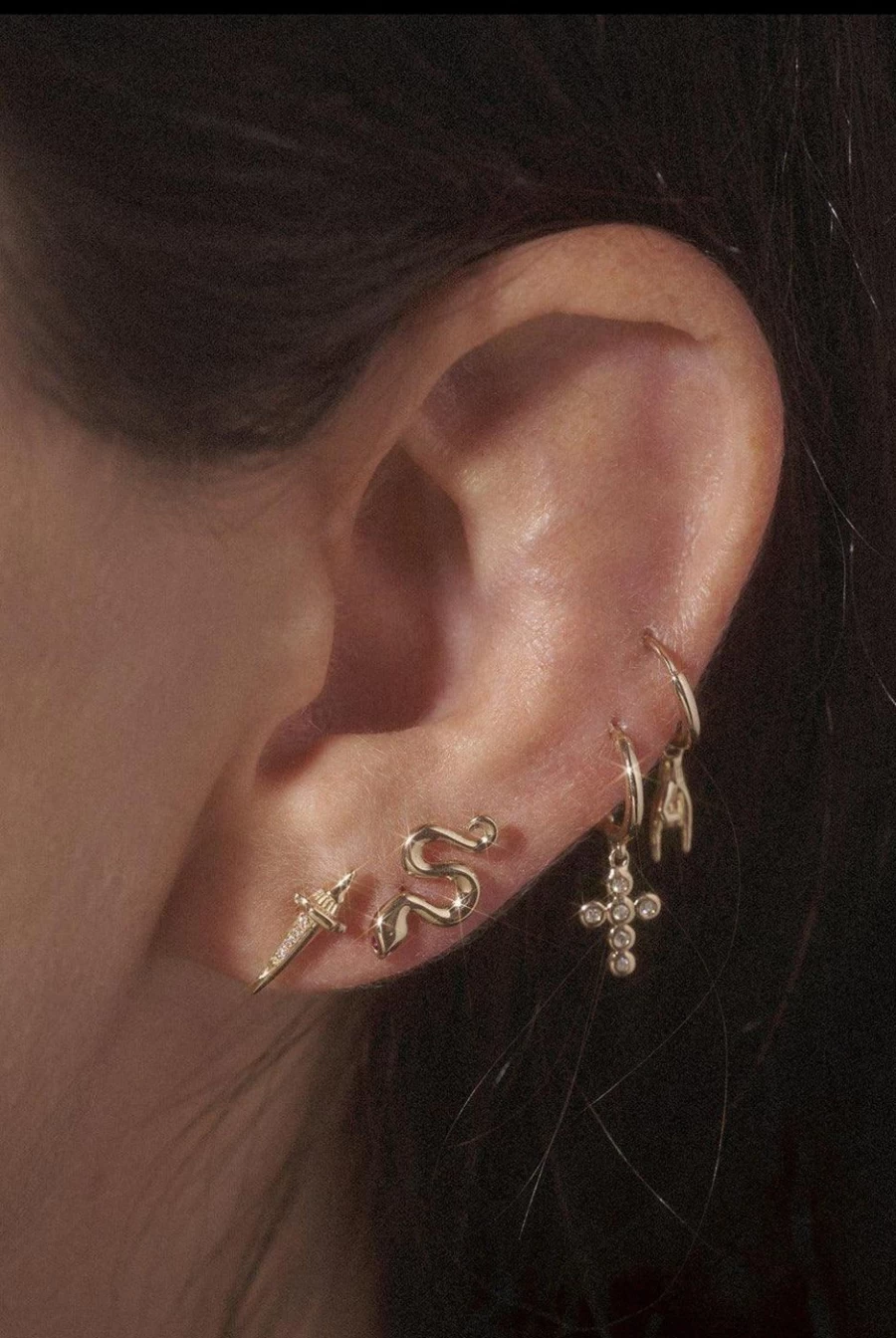 Pamela Love Dagger Pave Stud Earrings - Sterling Silver Rhinestone Accents