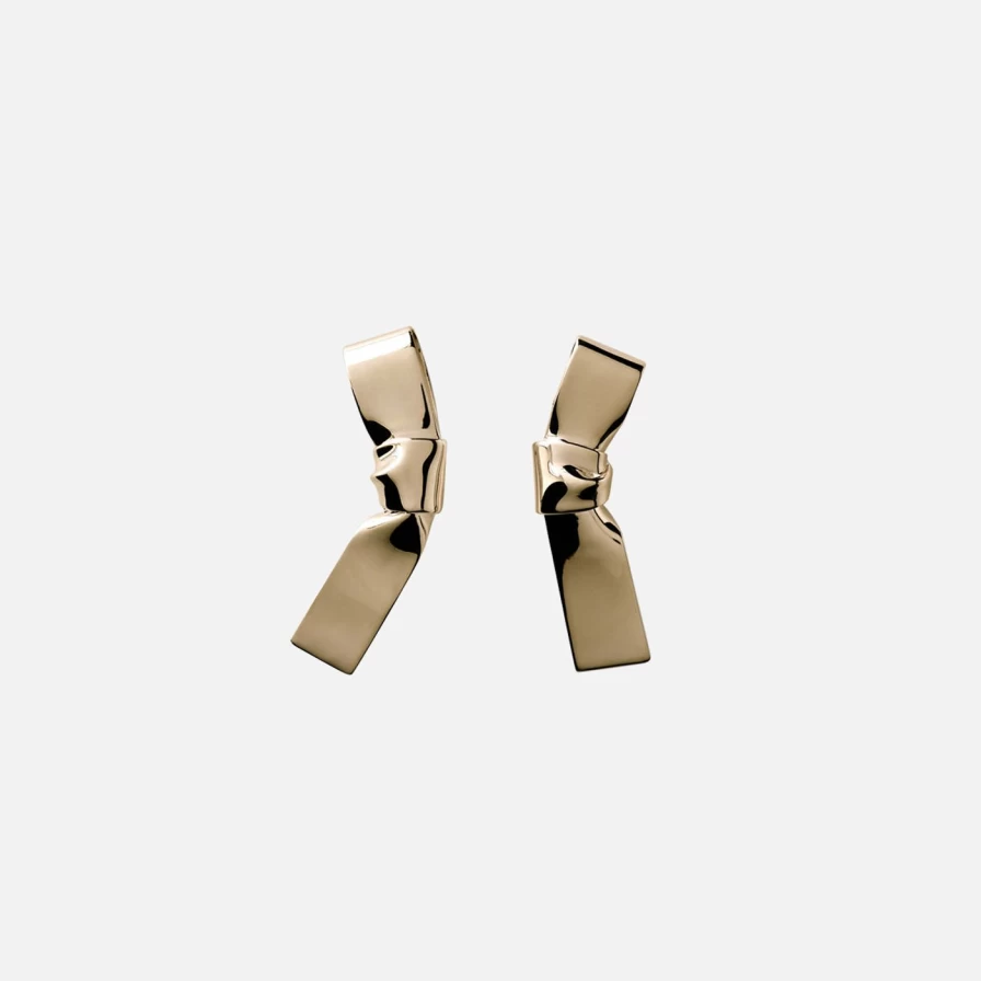 Annika Inez Gold Plated Grand Cravat Earrings – Large Statement Hoop Earrings