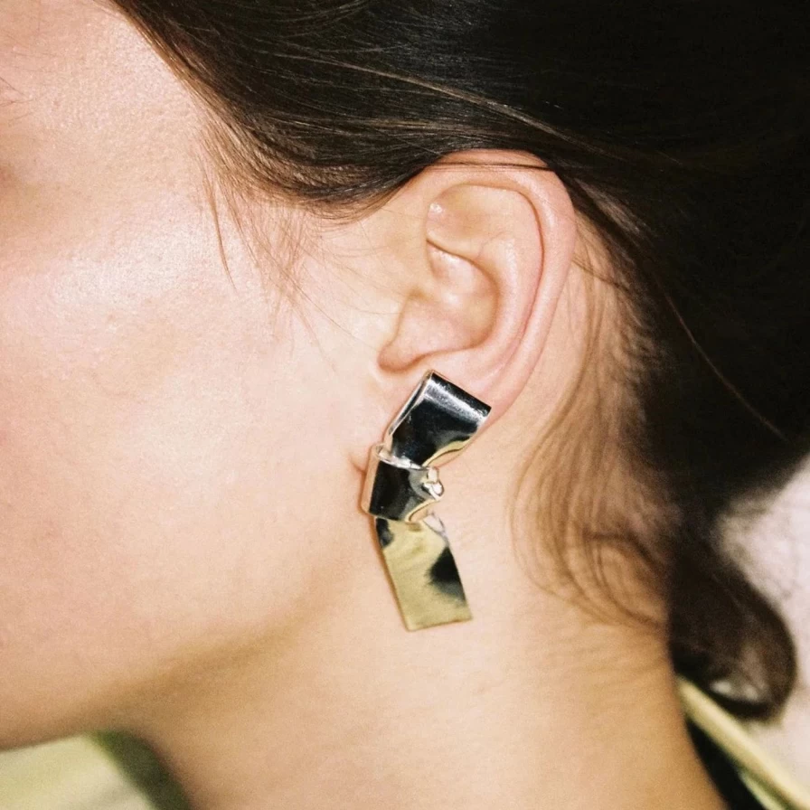 Annika Inez Gold Plated Grand Cravat Earrings – Large Statement Hoop Earrings