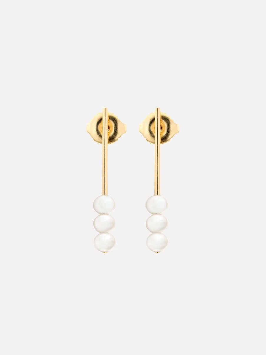 Noor Shamma Sterling Silver Troika Needle Drop Earrings – Elegant Dangle Jewelry for Women
