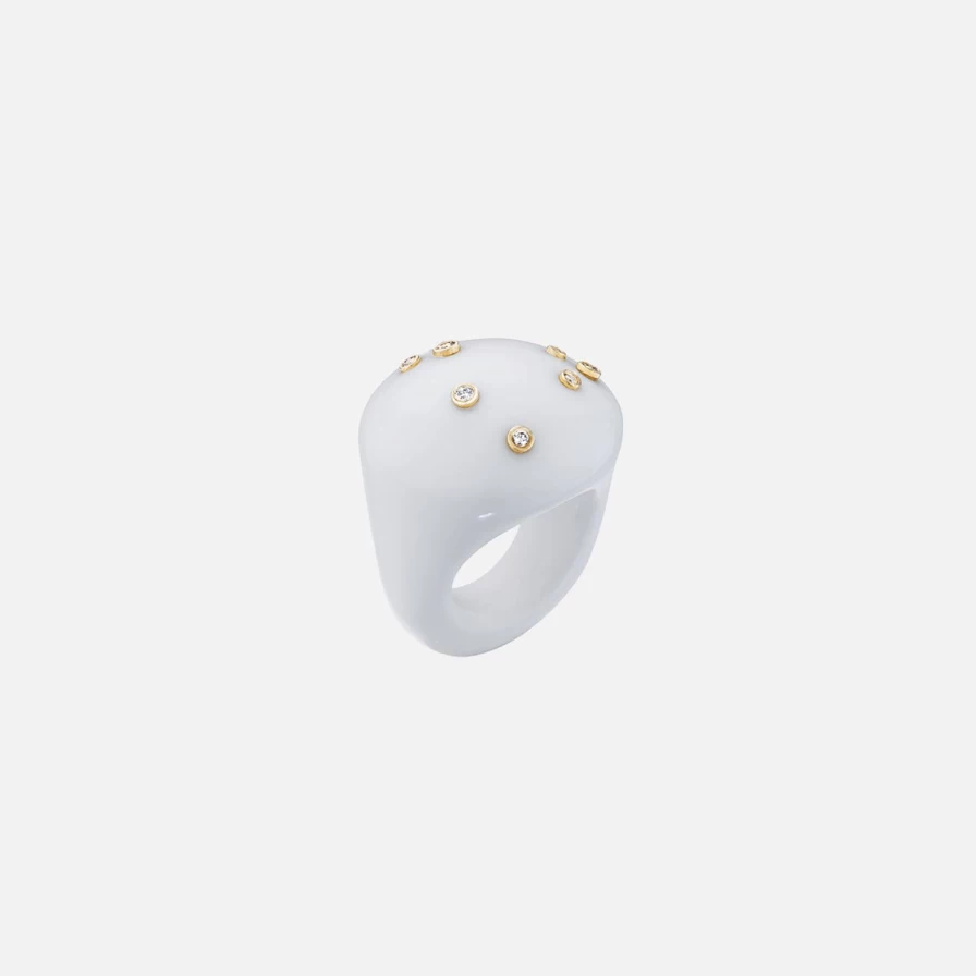 Bleecker & Prince Mini White Onyx Sky Bubble - Elegant Decorative Accent