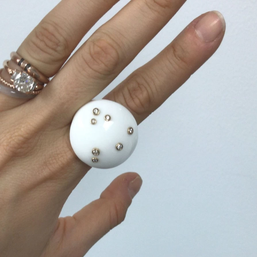 Bleecker & Prince Mini White Onyx Sky Bubble - Elegant Decorative Accent