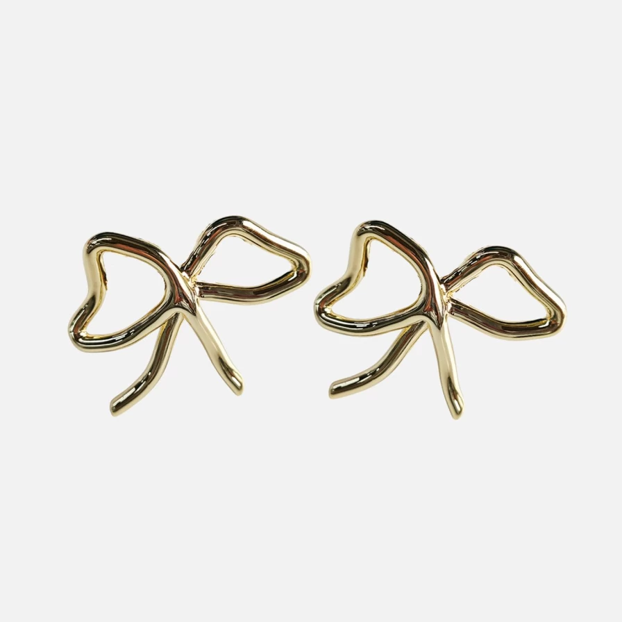 Anita Berisha Mini Bow Stud Earrings - Delicate Gold/Silver Hoop Earrings for Women