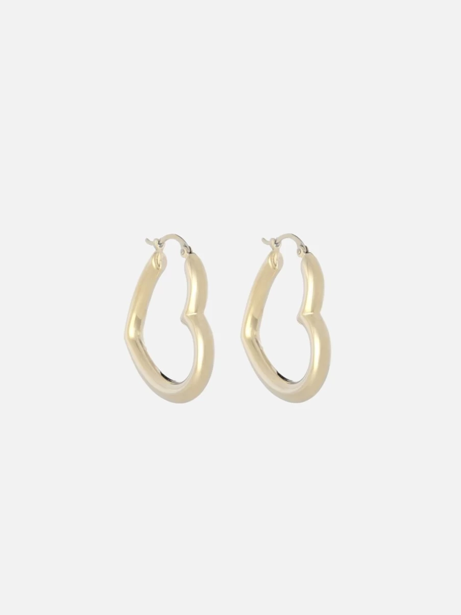 Ariel Gordon Jewelry Heart Shaped Helium Hoop Earrings - Elegant Gold Plated Huggie Hoops for Women