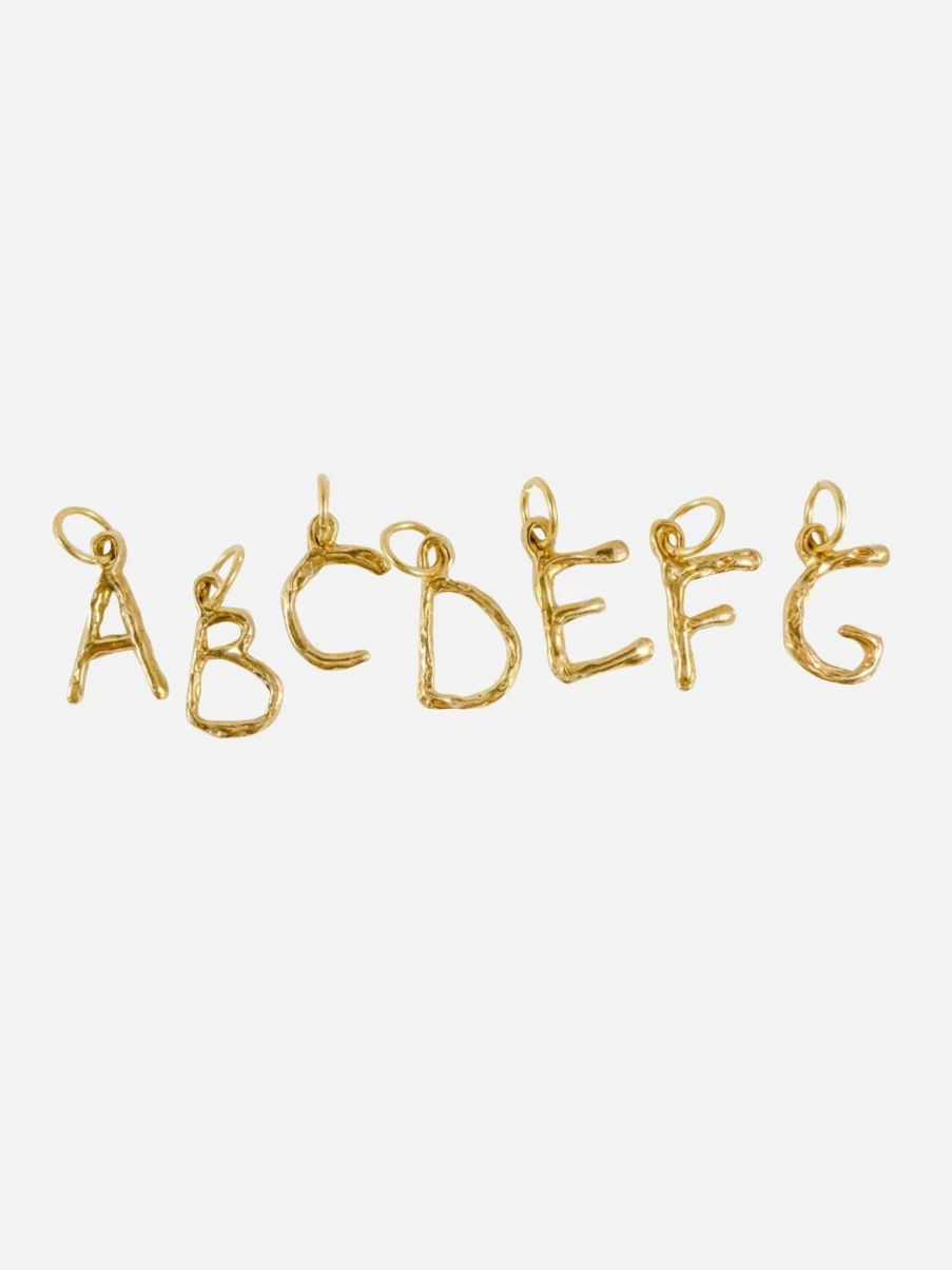 14K Yellow Gold Letter Charm by Mandy Reid - Elegant Personalized Jewelry